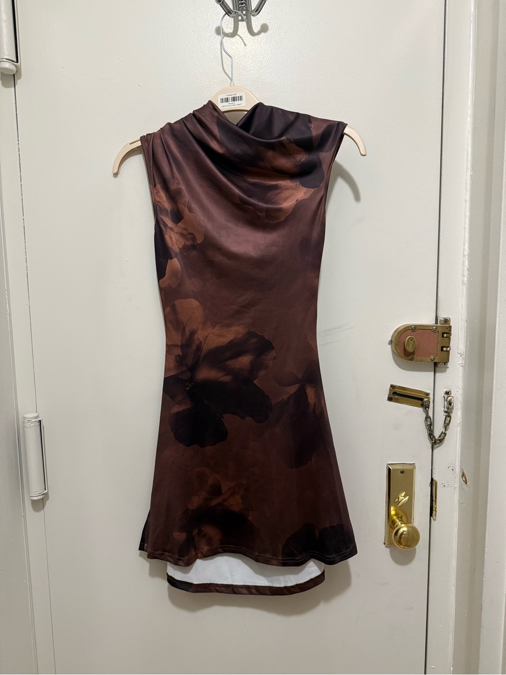 Brown Ruched One-Shoulder Dress - Picture 2 of 2